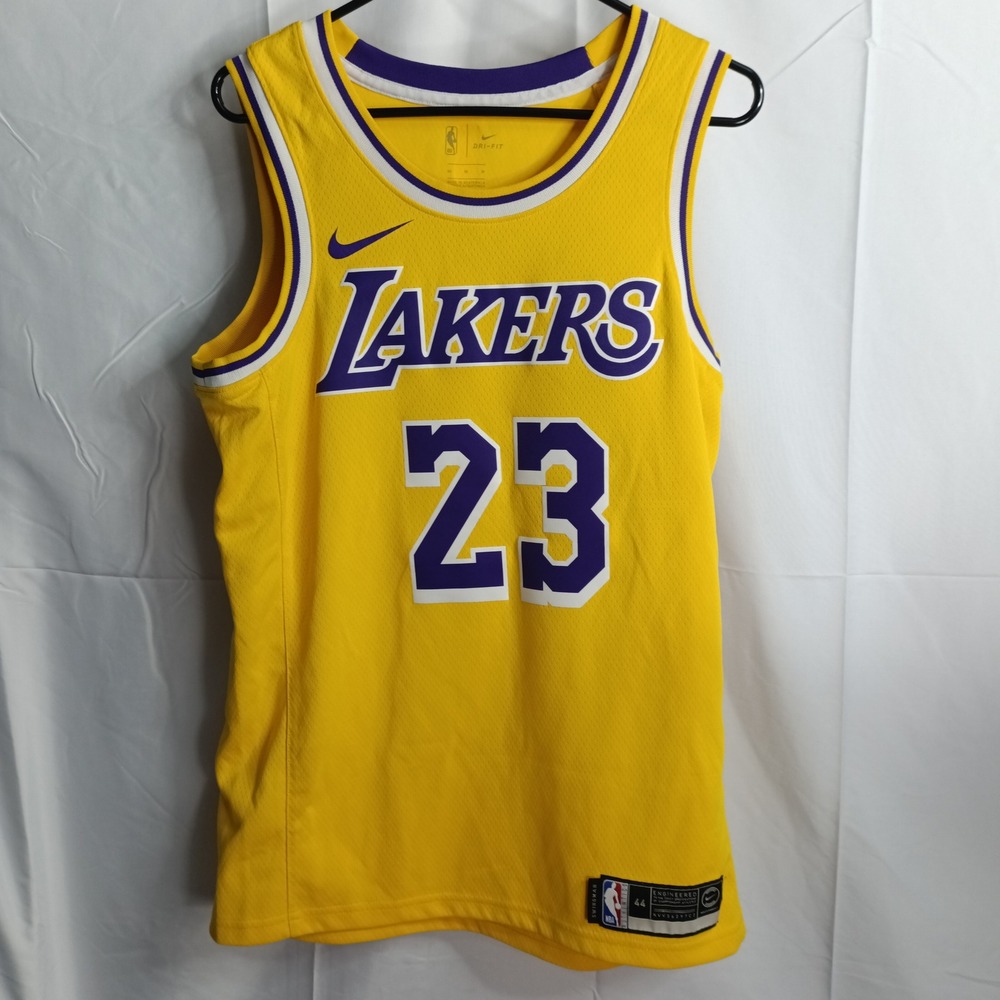Nike LeBron James Lakers Jersey 23 Yellow Swingman NBA Size 44 Medium KVV36297C2